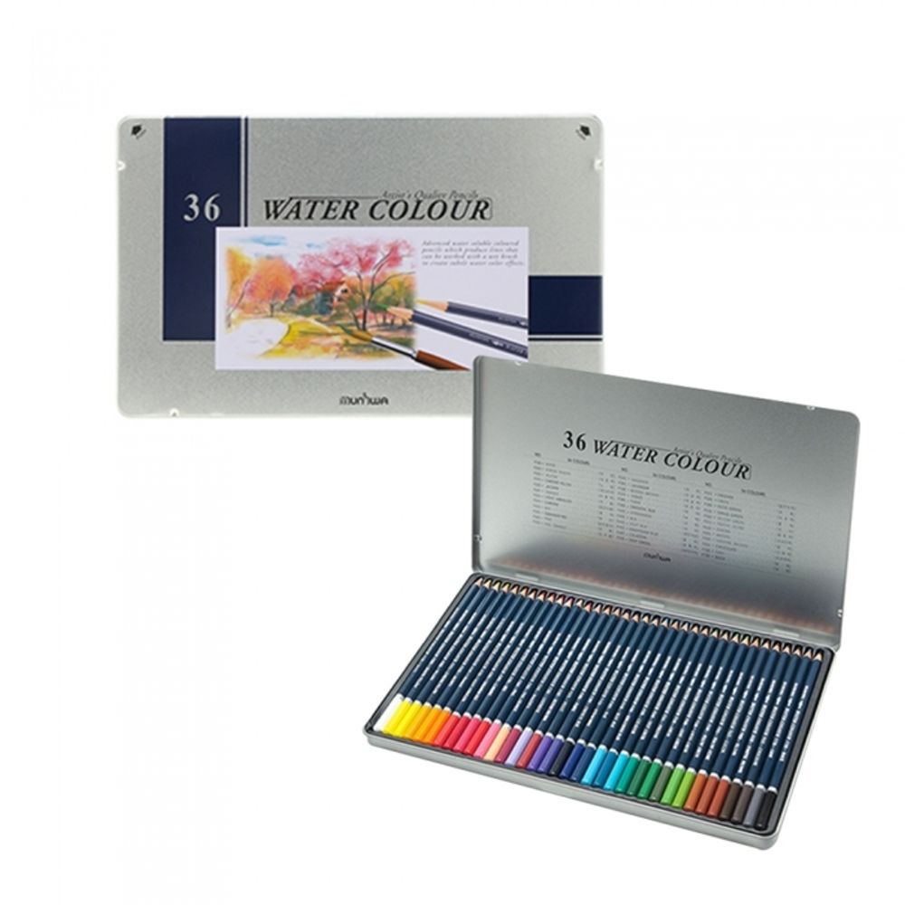 MUNHWA Nexpro Premium Water-Soluble Colored Pencil Set | 36 Colors in Protective Tin Case | Watercolor Effect | Artist & Student Grade | Made in Korea